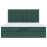 ZNTS Ottoman Bed with Mattresses Dark Green 160x200cm Velvet 3313484