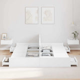 Storage Bed Frame White 200 x 200 cm Engineered Wood 3335261