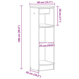 Side Cabinet Grey Sonoma 40 x 40 x 100 cm Engineered Wood 899849