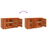 Sideboard Brown Oak 111 x 34 x 60 cm Solid Pine Wood 869880