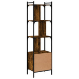 Bookcase with Door Smoked Oak 44.5x30x154.5 cm Engineered Wood 833355
