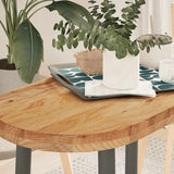 Table Top Light Brown 80x40x4 cm Solid Wood Oak Oval 4009073