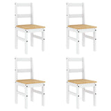 ZNTS 5 Piece Dining Set Panama White Solid Wood Pine 3345172