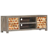 282735 TV Cabinet Grey 120x30x40 cm Solid Mango Wood