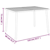 Garden Table Anthracite 110x80x71 cm Steel 362739