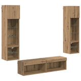 TV Wall Unit Wall-mounted 6 pcs Artisan Oak Engineered Wood 3402933