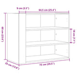 Wall Cabinet White 75x35x60 cm Engineered Wood 848416