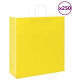 Paper Bags 250 pcs with Handles Yellow 45x17x48 cm 4101793