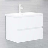 ZNTS Bathroom Furniture Set White Engineered Wood 3071675