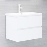 Sink Cabinet with Built-in Basin White Engineered Wood 3071630