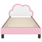 Children's Bed Frame with Headboard Pink 90 x 200 cm PU 42011185