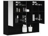 Bathroom Mirror Cabinet with Shelf Black Oak 60 x 14.5 x 70 cm 889184