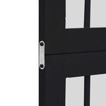 Room Divider 3 Panels Black Solid Wood Paulownia 358765