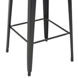Bar Table Black 60x60x108 cm Solid Pine Wood Steel 280082