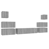 8 Piece TV Cabinet Set Grey Sonoma Engineered Wood 3120291