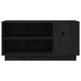 TV Cabinet Black 80x35x40.5 cm Solid Wood Pine 814408
