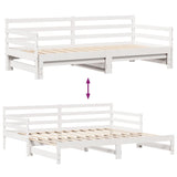 Daybed with Trundle and Drawers without Mattress White 90x200 cm 3302172