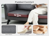 Two-Seater Leathaire Sofa - Grey T3398P424901