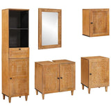 Bathroom Furniture Set with Drawer 5 pcs Brown Engineered Wood 3310069