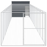 Dog House with Run Anthracite 214x1273x181 cm Galvanised Steel 3189124