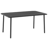 44263 7 Piece Outdoor Dining Set Steel Dark Grey