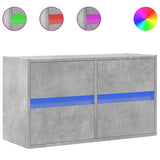 TV Wall Cabinet with LED Lights Concrete Grey 80x31x45 cm 852288