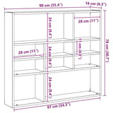 815558 Wall Shelf Smoked Oak 90x16x78 cm Engineered Wood