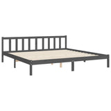 Bed Frame without Mattress Grey 200x200 cm Solid Wood Pine 3193293