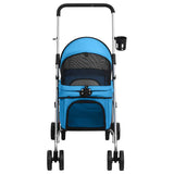 Folding Dog Stroller Blue 76x50x100 cm Oxford Fabric 172200