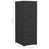 Filing Cabinet Anthracite 46x62x133 cm Steel 336281