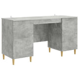 Desk with Door Concrete Grey 142.5 x 50 x 75 cm Engineered Wood 3414597