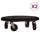 Plant Trolleys with Wheels 2 pcs Diameter 40 cm Black 275 kg 3143918