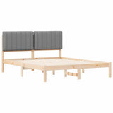 Bed Frame with Upholstered Headboard Light Grey 150 x 200 cm 878039