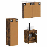 Bathroom Furniture Set 4 pcs Smoked Oak 3407459