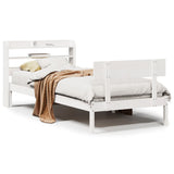 Bed Frame without Mattress White 90x190 cm Single Solid Wood Pine 3306606