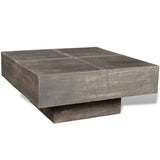 Coffee Table Dark Brown Square Solid Mango Wood 241133