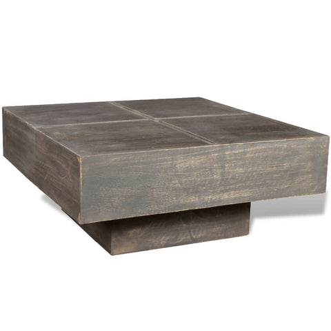 Coffee Table Dark Brown Square Solid Mango Wood 241133