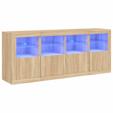 Sideboard with LED Lights Sonoma Oak 163x37x67 cm 3209074