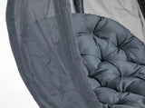 Hanging Egg Chair, Folding Texteline Swing Hammock with Side Pocket, Cushion and Stand for Indoor T3398P318560