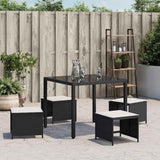 Garden Stools with Cushions 4 pcs Black 41x41x36 cm Poly Rattan 365041