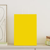 Paper Bags 250 pcs with Handles Yellow 32x17x44 cm 4101790