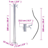 Garden Water Column 100 cm Stainless Steel Round 364503
