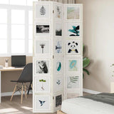 Room Divider 3 Panels White Solid Wood Paulownia 358688