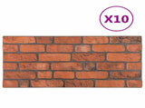 Wall Panels 10 pcs 100 x 50 cm Terracotta EPS Foam 42046091
