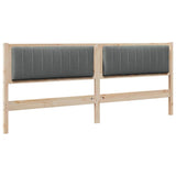 Upholstered Headboard Brown 200 cm Solid Pine Wood 879045