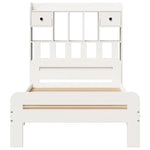 ZNTS Bookcase Bed without Mattress White 100x200 cm Solid Wood Pine 3308889