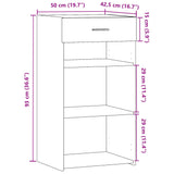 ZNTS Sideboard White 50x42.5x93 cm Engineered Wood 846327