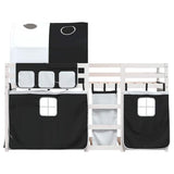 Bunk Bed without Mattress White&Black 80x200 cm Solid Wood Pine 3283991