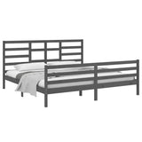 Bed Frame without Mattress Grey Solid Wood 200x200 cm 3105882