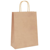 Paper Bags 250 pcs with Handles Brown 26x12x35 cm 4101590